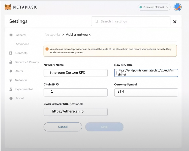 ethereum rpc endpoint